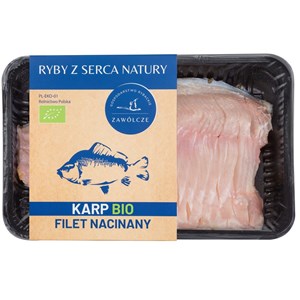 KARP ŚWIEŻY FILET NACINANY BIO (około 0,50 kg) (TACKA) - RYBY Z SERCA NATURY (NA ZAMÓWIENIE)