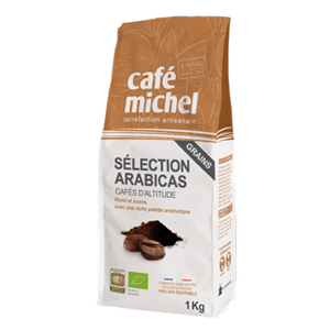 KAWA ZIARNISTA ARABICA 100 % SELECTION FAIR TRADE BIO 1 kg - CAFE MICHEL