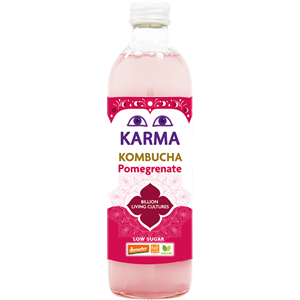 KOMBUCHA Z GRANATEM NISKA ZAWARTOŚĆ CUKRÓW FAIR FOR LIFE DEMETER BIO 500 ml - KARMA KOMBUCHA