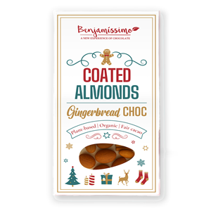 MIGDAŁY W CZEKOLADZIE PIERNIKOWEJ Z POSYPKĄ BEZGLUTENOWE BIO 60 g - BENJAMISSIMO (PRODUKT SEZONOWY)