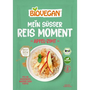 DESER RYŻOWY INSTANT Z JABŁKIEM I CYNAMONEM BEZGLUTENOWY BIO 58 g – BIOVEGAN