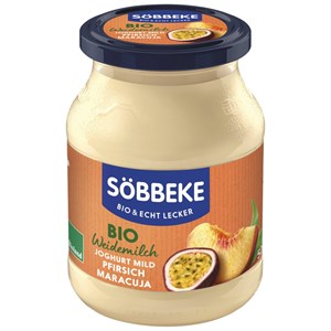 JOGURT KREMOWY BRZOSKWINIA - MARAKUJA BIO 500 g (SŁOIK) - SOBBEKE