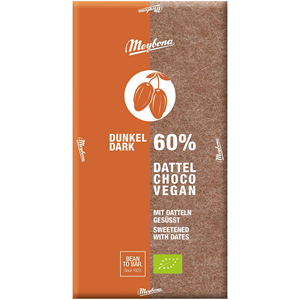 TABLICZKA KAKAOWA 60 % SŁODZONA DAKTYLAMI BIO 80 g - MEYBONA