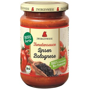 SOS WEGAŃSKI BOLOGNESE Z SOCZEWICĄ BIO 340 ml - ZWERGENWIESE