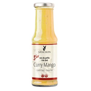 SOS CURRY MANGO WEGAŃSKI BEZGLUTENOWY BIO 210 ml - SANCHON