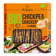 KRAKERSY PROTEINOWE Z CIECIERZYCY Z CEBULĄ BIO 80 g - KRIPPU