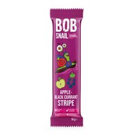 PRZEKĄSKA STRIPE JABŁKO - CZARNA PORZECZKA BEZ DODATKU CUKRÓW BEZGLUTENOWA 14 g - BOB SNAIL