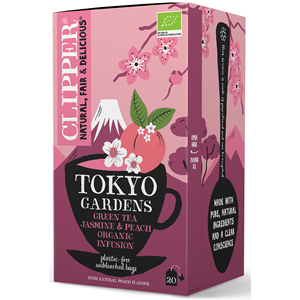 HERBATA ZIELONA JAŚMINOWA O SMAKU BRZOSKWINIOWYM (TOKYO GARDENS) BIO (20 x 2 g) 40 g - CLIPPER