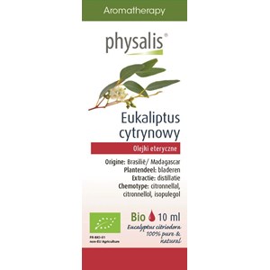 OLEJEK ETERYCZNY EUKALIPTUS CYTRYNOWY BIO 10 ml - PHYSALIS