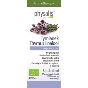 OLEJEK ETERYCZNY TYMIANEK THYMUS ZYGIS LINALOL BIO 10 ml - PHYSALIS