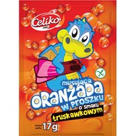 ORANŻADA MUSUJĄCA W PROSZKU O SMAKU TRUSKAWKOWYM BEZGLUTENOWA 17 g - CELIKO