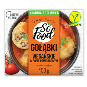 GOŁĄBKI WEGAŃSKIE W SOSIE POMIDOROWYM 400 g - SO FOOD