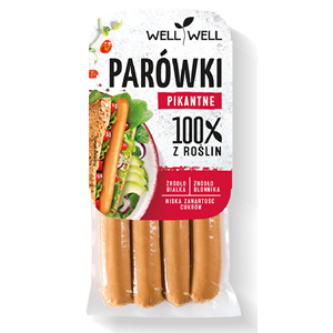 PARÓWKI ROŚLINNE PIKANTNE 200 g - WELL WELL