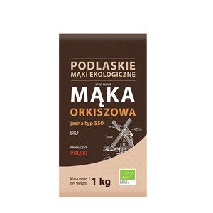 MĄKA ORKISZOWA JASNA TYP 550 BIO 1 kg - BIO LIFE (MĄKI PODLASKIE)