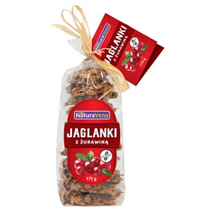 CIASTKA JAGLANKI Z ŻURAWINĄ BEZGLUTENOWE 175 g - NATURAVENA