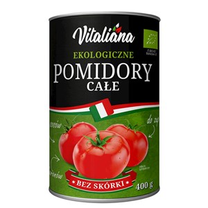 POMIDORY CAŁE BEZ SKÓRKI BIO 400 g - VITALIANA