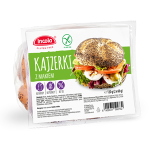 BUŁKA KAJZERKA Z MAKIEM BEZGLUTENOWA (2 szt.) 120 g - INCOLA