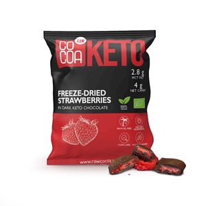 TRUSKAWKI W CZEKOLADZIE CIEMNEJ BEZ DODATKU CUKRÓW KETO BIO 40 g - COCOA