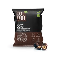 ORZECHY LASKOWE W CZEKOLADZIE CIEMNEJ 88 % BIO 70 g - COCOA