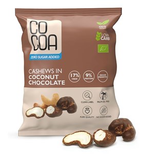 ORZECHY NERKOWCA W CZEKOLADZIE KOKOSOWEJ BEZ DODATKU CUKRÓW BIO 70 g - COCOA