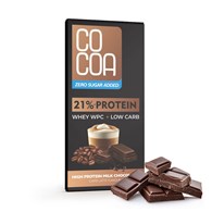 CZEKOLADA MLECZNA PROTEINOWA LATTE Z BIAŁKIEM WPC BEZ DODATKU CUKRÓW 65 g - COCOA