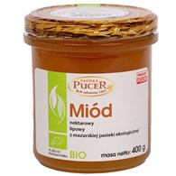 MIÓD NEKTAROWY LIPOWY BIO 400 g - PASIEKA PUCER