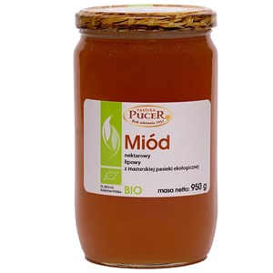 MIÓD NEKTAROWY LIPOWY BIO 950 g - PASIEKA PUCER