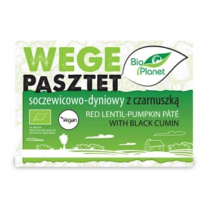 PASZTET WEGAŃSKI SOCZEWICOWO - DYNIOWY Z CZARNUSZKĄ BIO 200 g - BIO PLANET