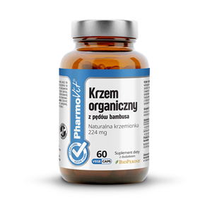 KRZEM ORGANICZNY Z PĘDÓW BAMBUSA (448 mg) BEZGLUTENOWY 60 KAPSUŁEK - PHARMOVIT (CLEAN LABEL)