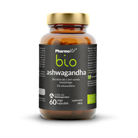 ASHWAGANDHA EKSTRAKT (250 mg) BEZGLUTENOWY BIO 60 KAPSUŁEK - PHARMOVIT