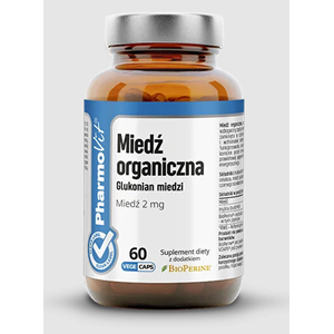 MIEDŹ ORGANICZNA (2 mg) BEZGLUTENOWA 60 KAPSUŁEK - PHARMOVIT (CLEAN LABEL)