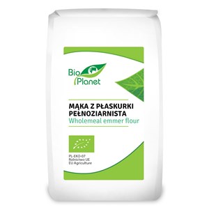 MĄKA Z PŁASKURKI PEŁNOZIARNISTA BIO 500 g - BIO PLANET