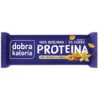 BATON PROTEINOWY KREM ORZECHOWY & WANILIA BEZ DODATKU CUKRÓW 45 g - DOBRA KALORIA