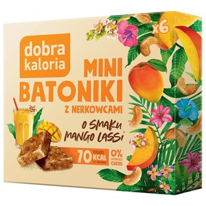 BATONIKI MINI Z NERKOWCÓW O SMAKU MANGO LASSI BEZ DODATKU CUKRÓW (6 x 17 g) 102 g - DOBRA KALORIA