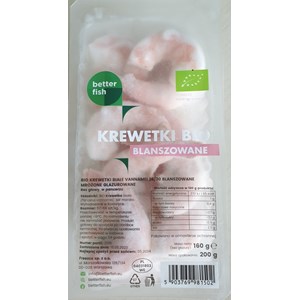 KREWETKI BIAŁE BLANSZOWANE MROŻONE BIO 160 g - BETTER FISH