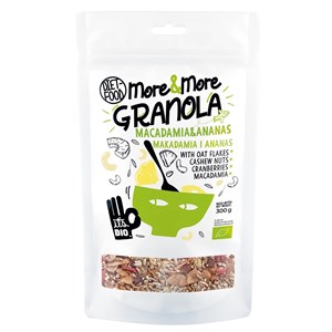 GRANOLA Z ORZECHAMI MAKADAMIA I ANANASEM BIO 300 g - DIET-FOOD (MORE & MORE)