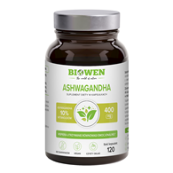 ASHWAGANDHA EKSTRAKT BEZGLUTENOWY (400 mg) 120 KAPSUŁEK - BIOWEN