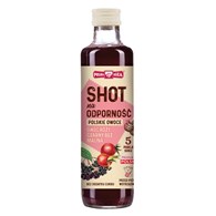 SHOT NA ODPORNOŚĆ OWOC RÓŻY - CZARNY BEZ - MALINA BEZ DODATKU CUKRÓW 250 ml - POLSKA RÓŻA