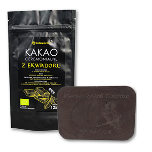 KAKAO CEREMONIALNE TABLICZKA BIO 125 g - ISLAVERDE (SEGURA)