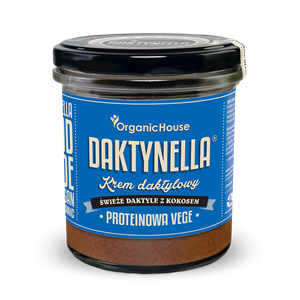 KREM PROTEINOWY KOKOS - DAKTYLE MEDJOOL BEZGLUTENOWY BIO 280 g - ORGANICHOUSE (DAKTYNELLA)