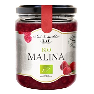 MALINA 80 % Z CUKREM TRZCINOWYM BIO 270 g - SAD DANKÓW