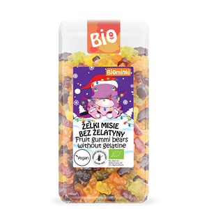 ŻELKI MISIE BEZ ŻELATYNY BEZGLUTENOWE BIO 500 g - BIOMINKI (EDYCJA ŚWIĄTECZNA)(PRODUKT SEZONOWY)