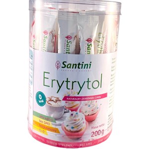 ERYTRYTOL W SASZETKACH BEZGLUTENOWY (40 x 5 g) 200 g - SANTINI