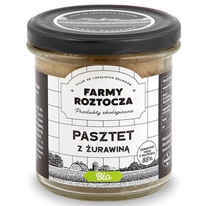 PASZTET DROBIOWO - WIEPRZOWY Z ŻURAWINĄ BIO 180 g (SŁOIK) - FARMY ROZTOCZA