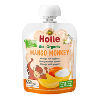 MUS MANGO MAŁPKA (MANGO - JOGURT) BEZ DODATKU CUKRÓW OD 8 MIESIĄCA BIO 85 g - HOLLE