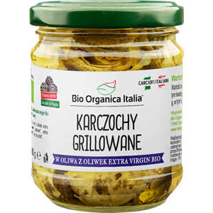 KARCZOCHY GRILLOWANE Z OLIWĄ Z OLIWEK EXTRA VIRGIN BIO 190 g (SŁOIK) - BIO ORGANICA ITALIA