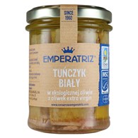 TUŃCZYK BIAŁY FILETY MSC W BIO OLIWIE Z OLIWEK EXTRA VIRGIN 200 g (130 g) (SŁOIK) - EMPERATRIZ