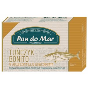 TUŃCZYK BONITO W BIO OLEJU SŁONECZNIKOWYM 120 g - PAN DO MAR