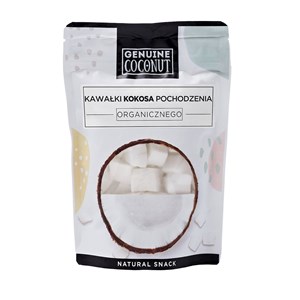 KOKOS KAWAŁKI ŚWIEŻE BEZGLUTENOWE BIO 100 g - GENUINE COCONUT