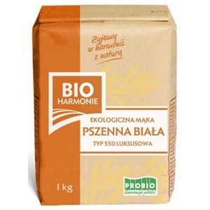 MĄKA PSZENNA LUKSUSOWA TYP 550 BIO 1 kg - PROBIO (BIOHARMONIE)